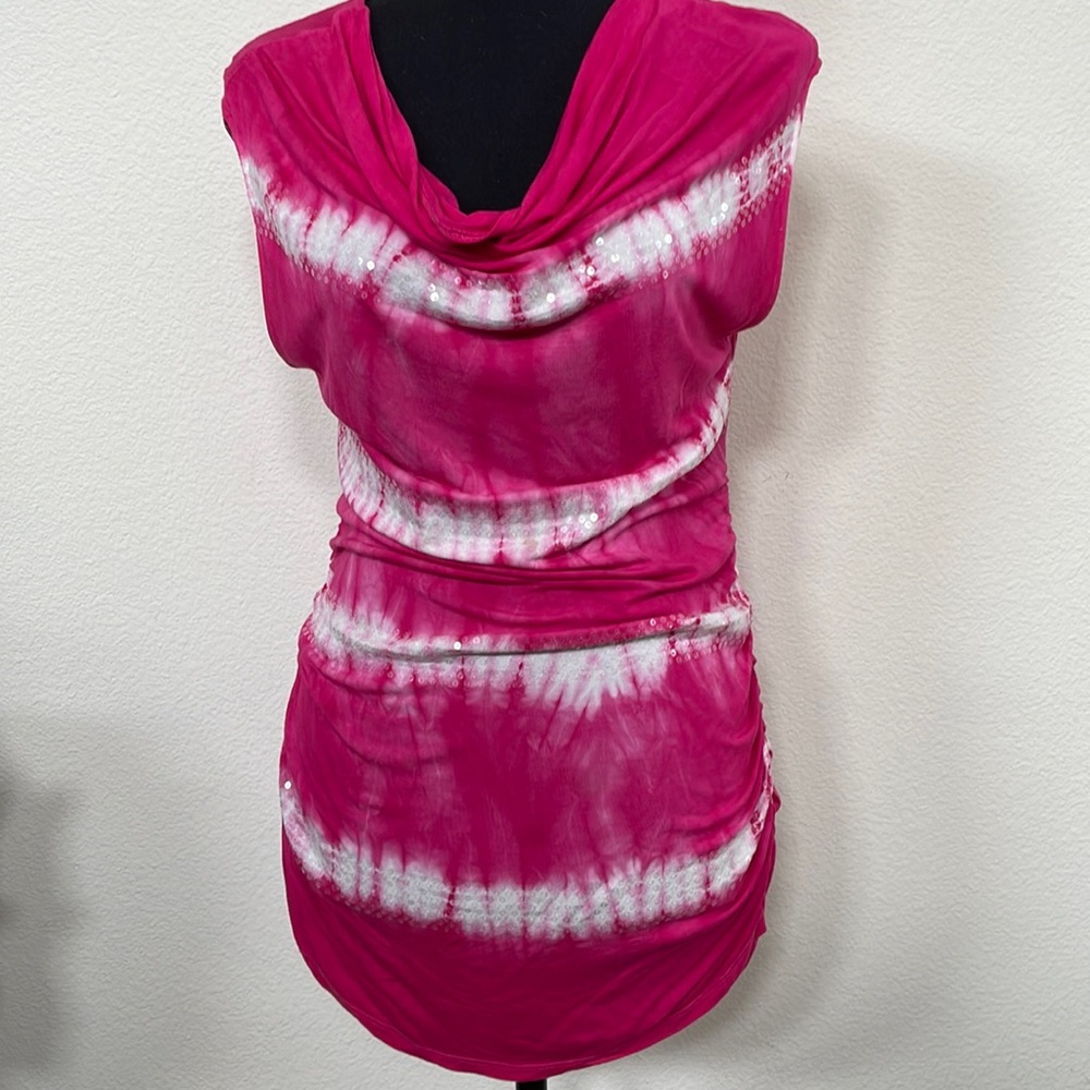 INC Pink Cowl Neck Tunic Top. Size L/XL